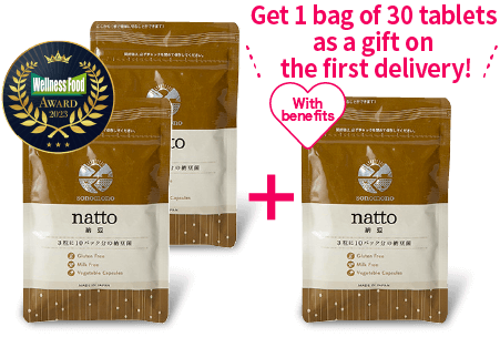 Get 1 bag of 30 tablets as a gift on the first delivery! Sonomono Natto 60 tablets [Subscription]
