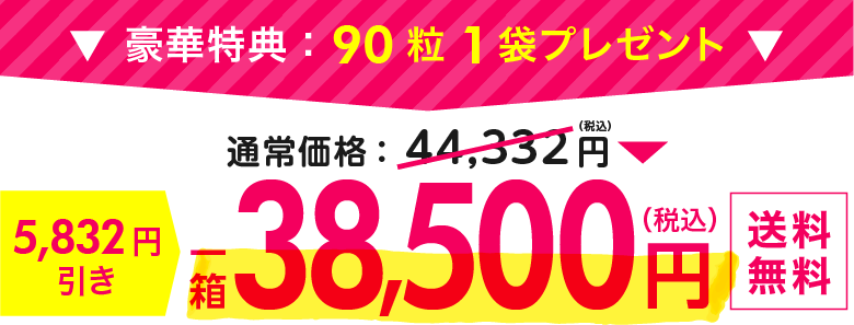豪華特典：90粒１袋プレゼント