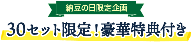 30セット限定！豪華特典付き