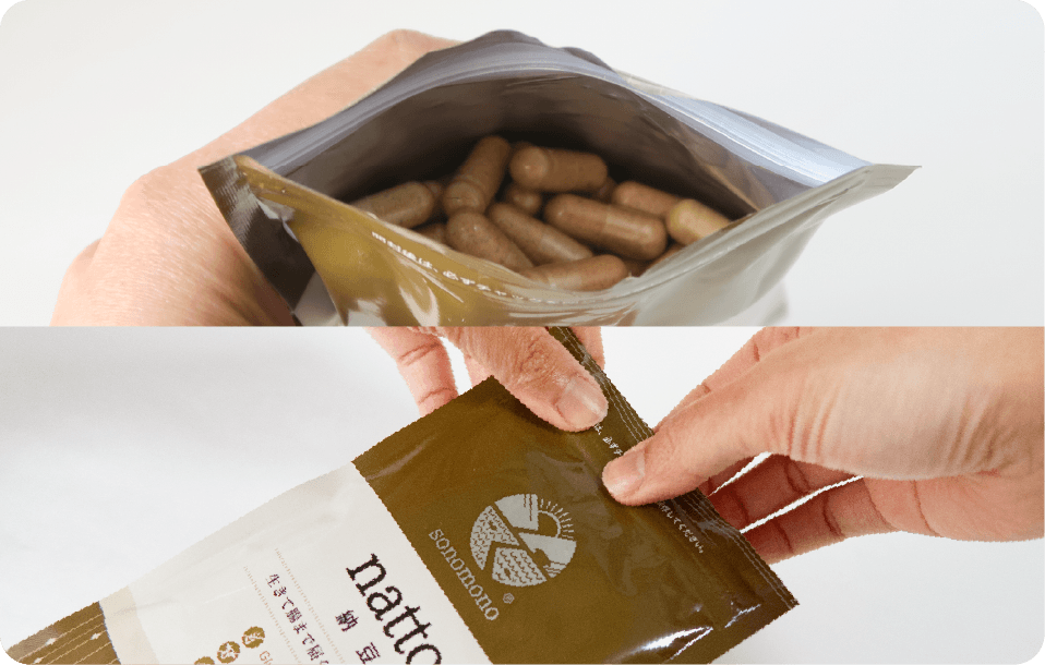 そのもの納豆,パッケージ,チャック付き