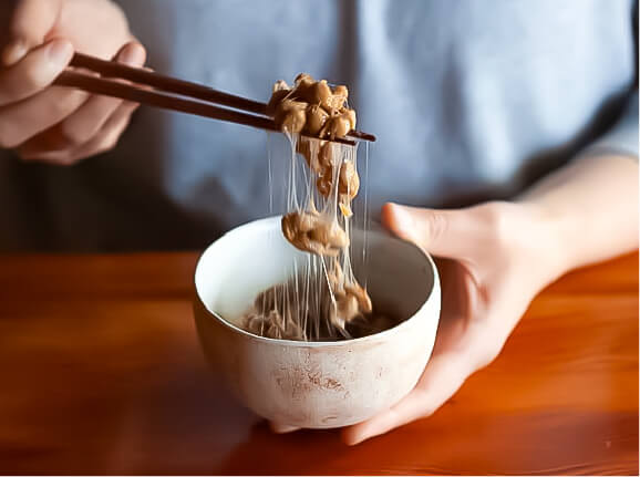 ドライきくいもに納豆菌をプラス