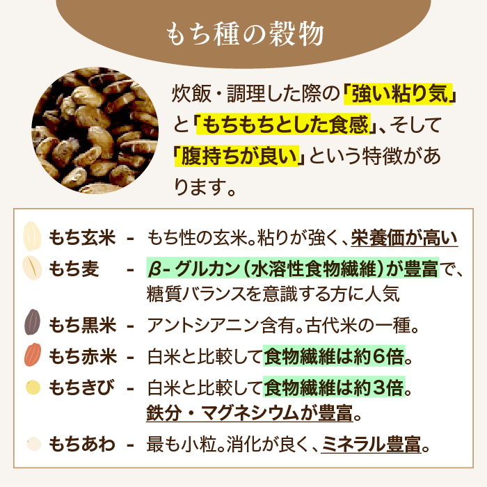 もち種の穀物とは